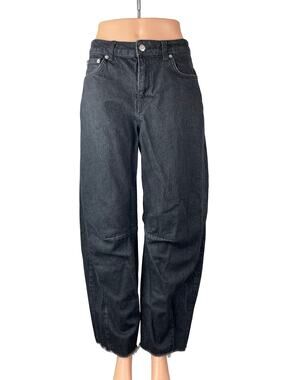 NA-KD Women's Black High Waisted Baggy Barrel Wide Leg Denim Jeans Size 36